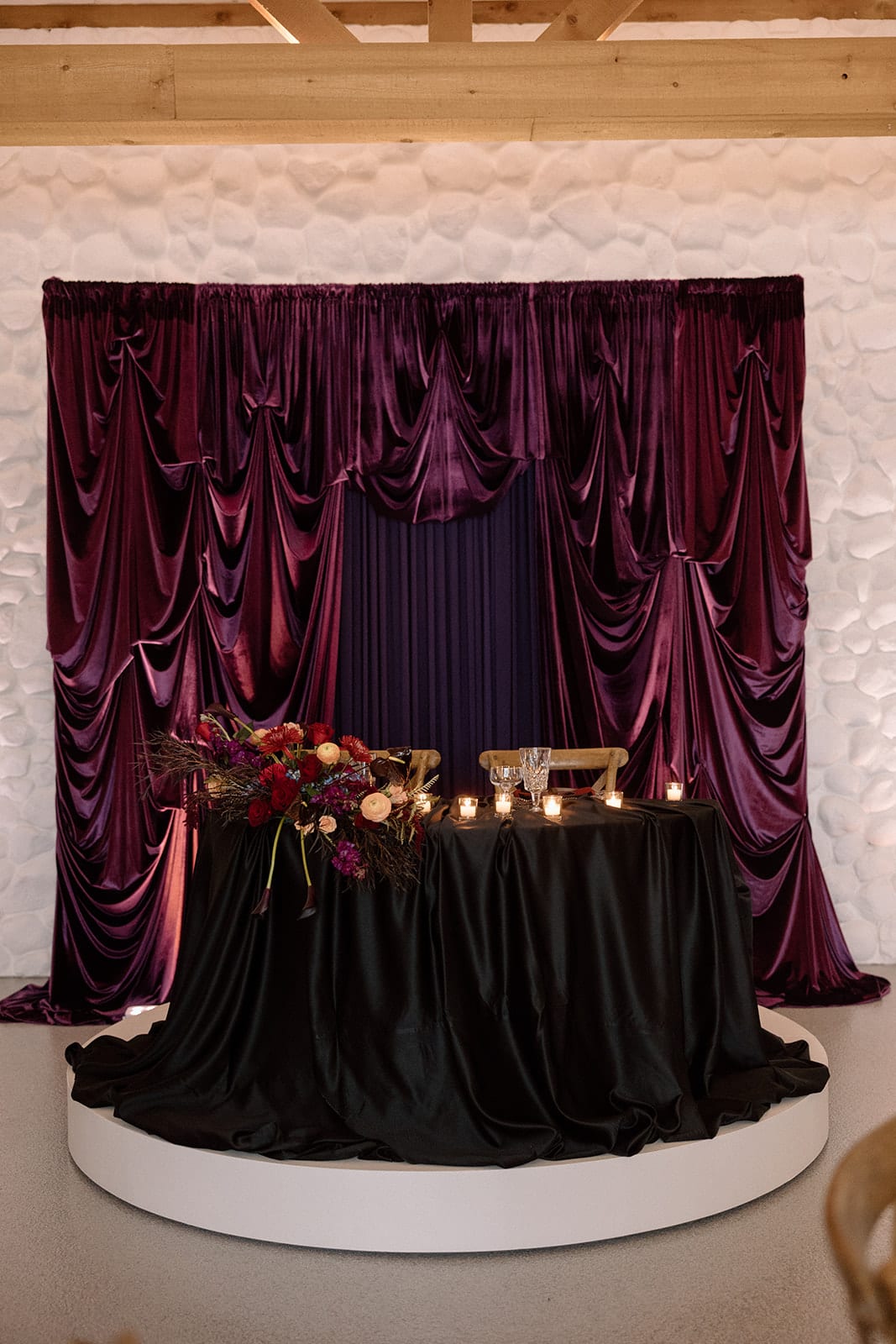Classic Solid Burgundy at a Windy City Linen event