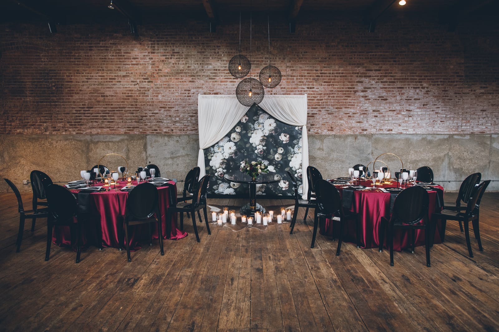 Classic Solid Burgundy at a Windy City Linen event