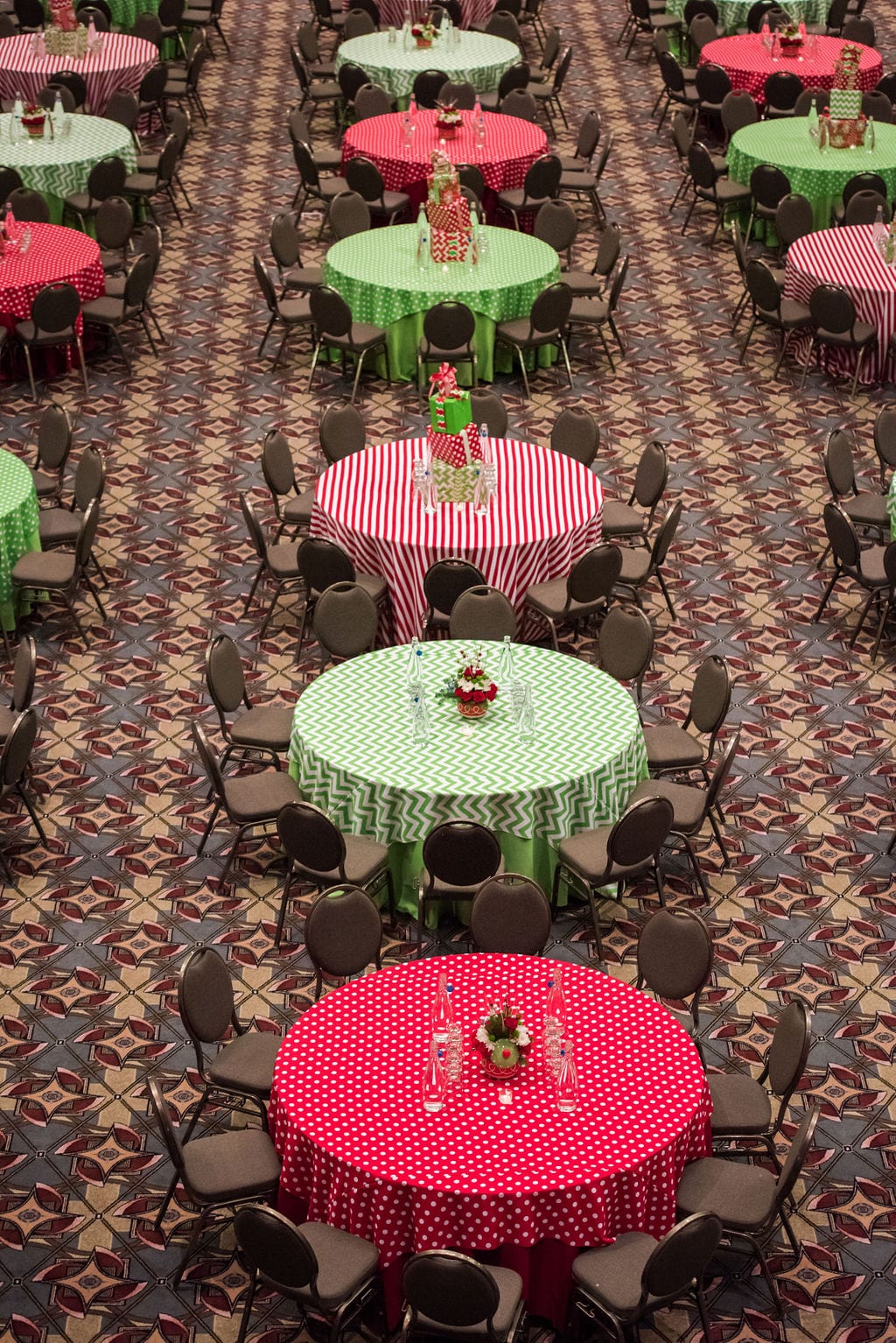 Polka Dots Red with White at a Windy City Linen event