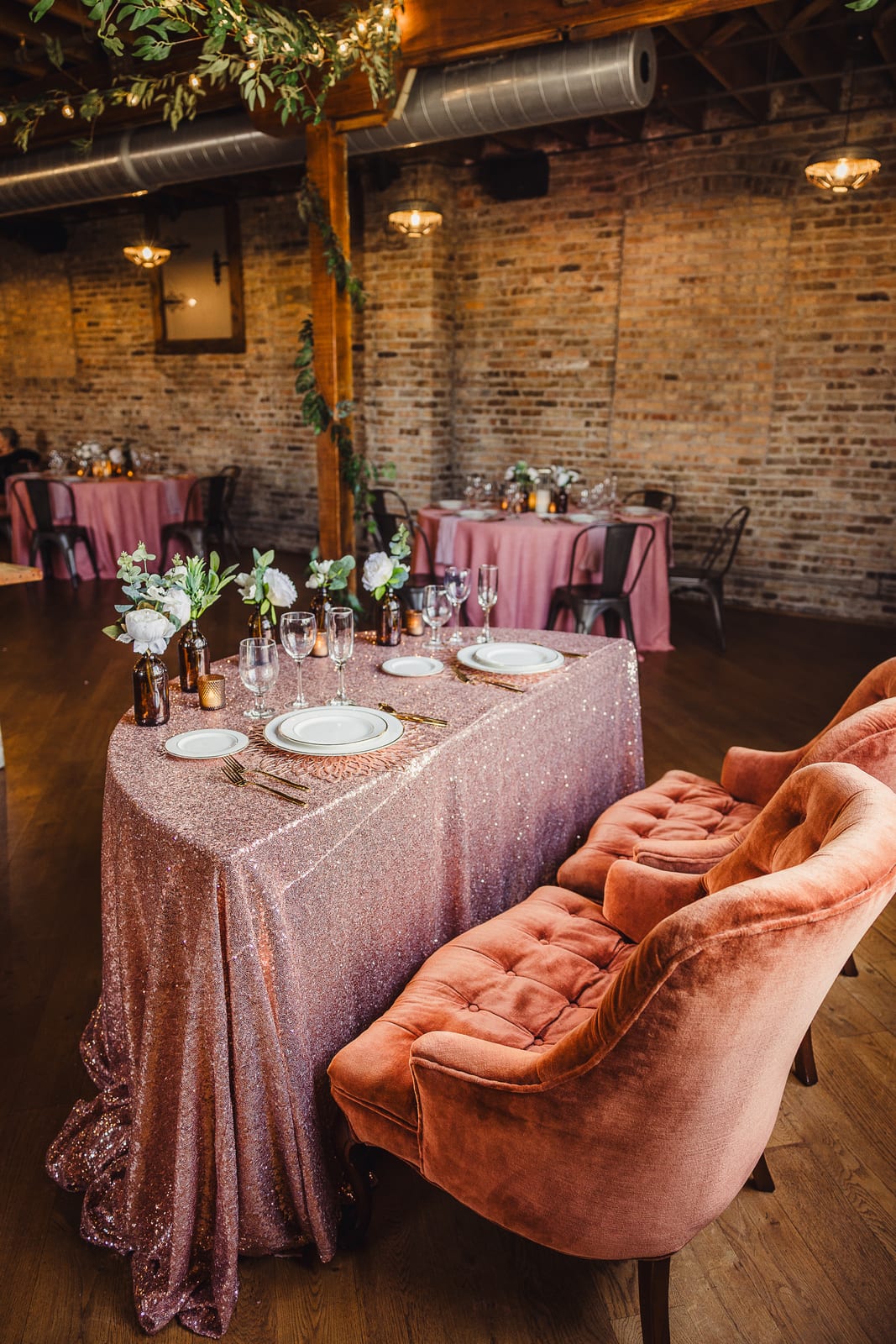 Sequins Rose Gold at a Windy City Linen event