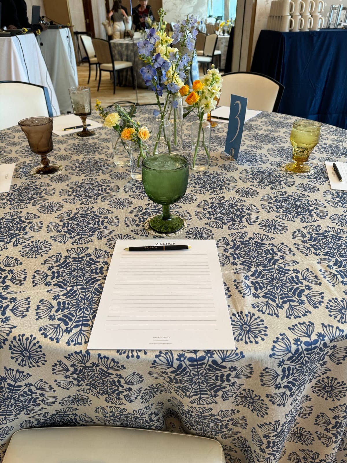 Classic Solid Caribbean Blue at a Windy City Linen event