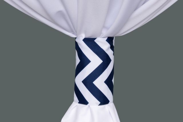 Specialty Navy Chevron linen cuff