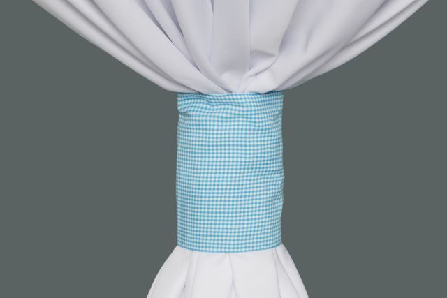 Specialty Turquoise Gingham Mini Check linen cuff