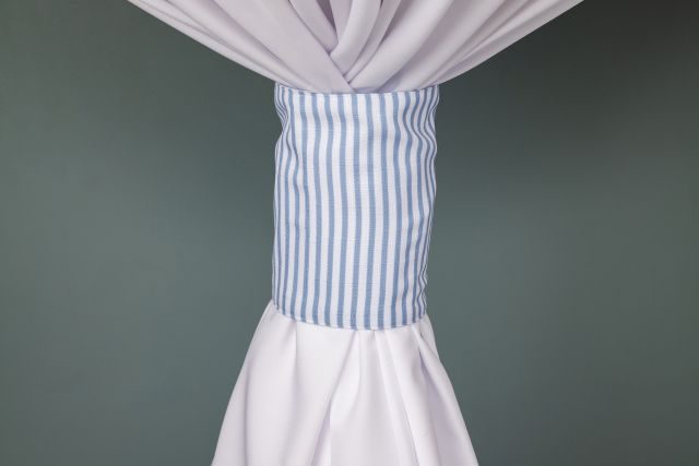 Specialty Hampton Stripe Coastal linen cuff
