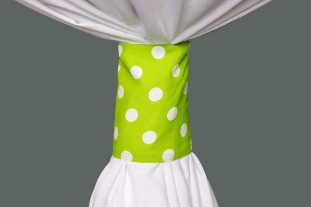 Specialty Polka Dots Lime with White linen cuff