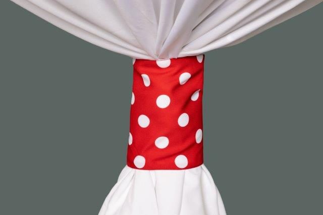 Specialty Polka Dots Red with White linen cuff