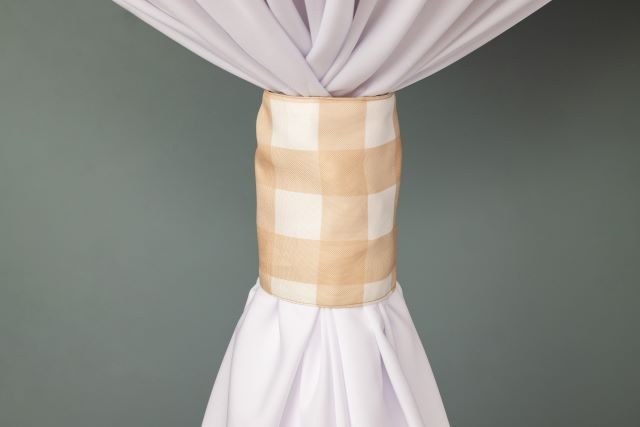Specialty Buffalo Check Taupe linen cuff