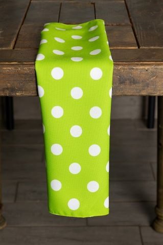 Specialty Polka Dots Lime with White napkin